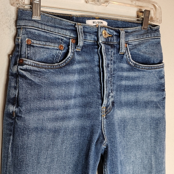 REDONE Ankle Crop Jeans Dusk Destroy Button Fly Womens Size 26 (2) - Picture 13 of 15